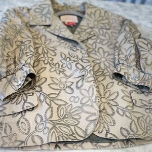 Pink Tartan Cream and Gray Vintage-Inspired Blazer